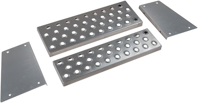 Mytee Products Aluminum Steps Replacement Part for 24" Wide Saddle Tool Box – 2 Pc Set, 12-Gauge Punched Plate Design, Bolt-On Installation, Anti-Slip Grip, Solid Welded Seams, Corrosion Resistant
