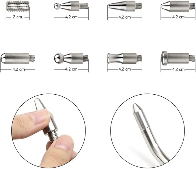 LadyRosian Car Dent Repair Rods Stainless Steel Tools Paintless Dent Repair Kits with Accessory for Car Dents Hail Damage Removal Set