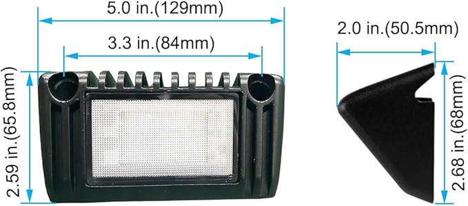 RV LED Porch Exterior Utility Lights, 5 inch Down Angle Flood Beam Awning Light, 3000K Warm-White 12V/24V DC 900 Lumen, Black Finish Aluminum Housing, for RVs Trailers Campers, 1 Pack
