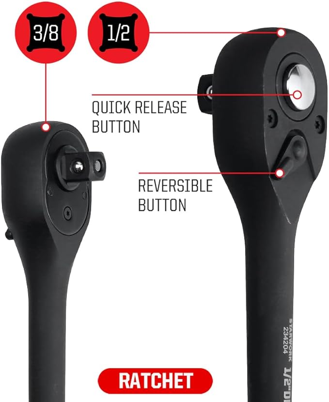 STARWORK TRUE MECHANIC 153-Piece Impact Socket Set, Professional, SAE/Metric