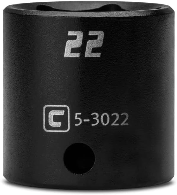 Capri Tools Shallow Impact Socket, 3/8-Inch Drive, 6-Point, Metric (22 mm)