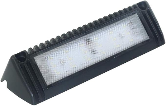 Raycharm 9" RV Exterior LED Scene Lighting Fixture, 40° Down Angle Flood Beam, 6000K Cool-White, 12V/24V DC, High Lumen Output Low Current Draw, Aluminum Housing Black Finish, 1-Pack