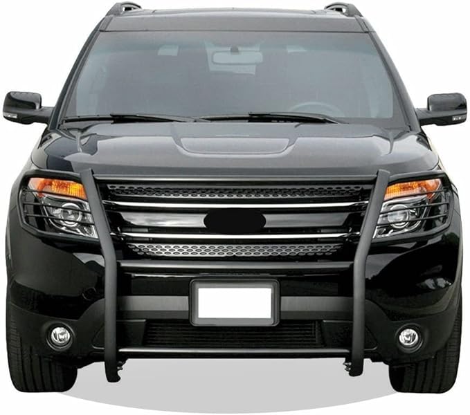 Black Horse Grille Brush Bumper Guard Modular Black Compatible with 2016-2019 Ford Explorer-17FJ30MA