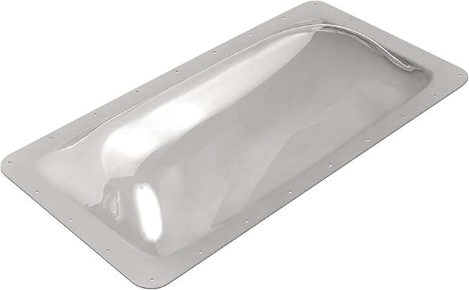 XMK 18" x 34" RV Skylight Replacement Cover,Camper RV Shower Skylight Outer Dome Fit 14" x 30" Openings Roof for Campers Trailer Fifth Wheel Food Truck Motorhome, Impact Resistant (Smoke Gray)