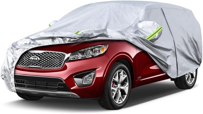 Koukou SUV Car Cover Custom Fit Kia Sorento from 2002 to 2025, Waterproof Car Cover All Weather for Automobiles Outdoor Indoor with Zipper Door, Sun Rain Dust Snow Protection.