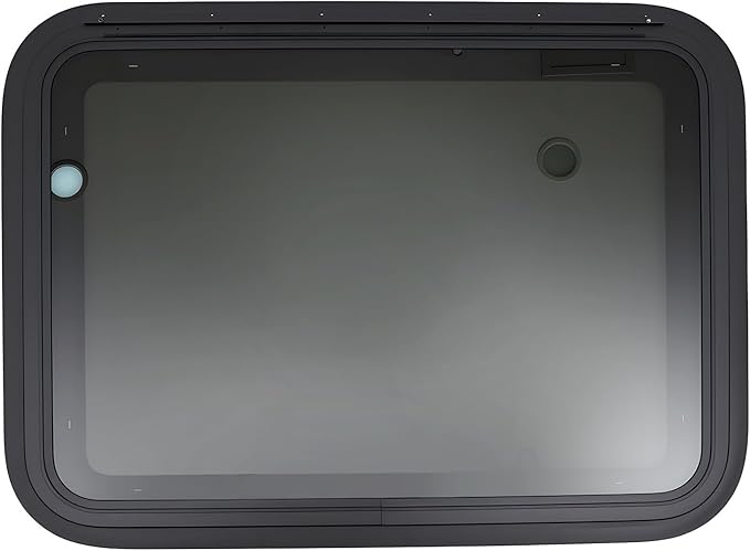 RV Exit Window - 30” W x 22” H Camper Window Ultra Thick Tempered Glass Emergency Window with Trim Kit - 90°Opening, Weather-Resistant for RVs, Trailers, Pickup Trucks