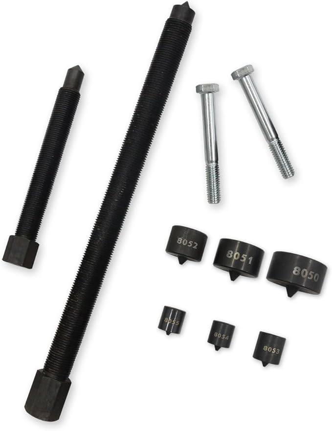 522 Large Gear and Pulley Puller + 7393 Gear and Pulley Puller with 5-1/2" Long Forcing Screw + 8056 Shaft Protectors Set for Timing Gears and Fan Pulleys