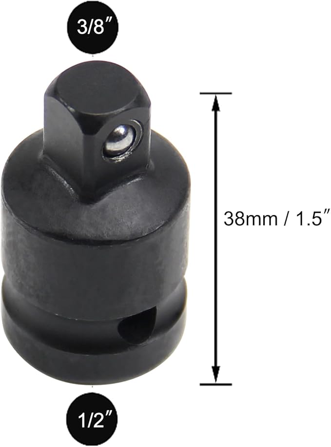 Utoolmart 1/2 Inch Drive (F) x 3/8 Inch (M) Impact Socket Adapter for Ratchet Wrenches, Female to Male, Cr-Mo