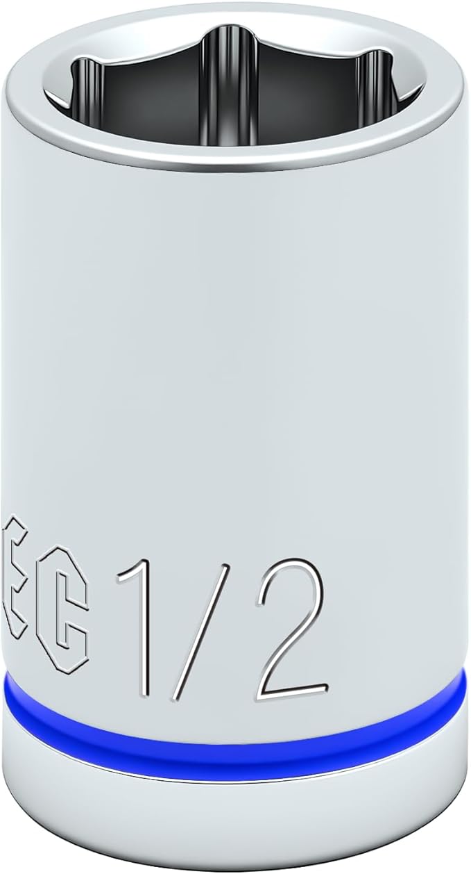 6-Point Shallow Impact Socket, 3/8-Inch Drive 1/2" Socket, CR-V Drive Socket for Auto Repairing and Household
