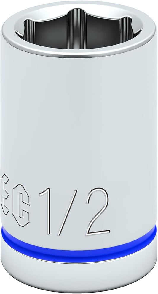 6-Point Shallow Impact Socket, 3/8-Inch Drive 1/2" Socket, CR-V Drive Socket for Auto Repairing and Household