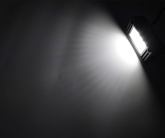 Raycharm 5" RV & Boat Exterior LED Work Lighting Fixture, 40° Down Angle Flood Beam, 6000K Cool-White, 12V/24V DC, High Lumen Output Low Current Draw, Waterproof White Finish, 1-Pack