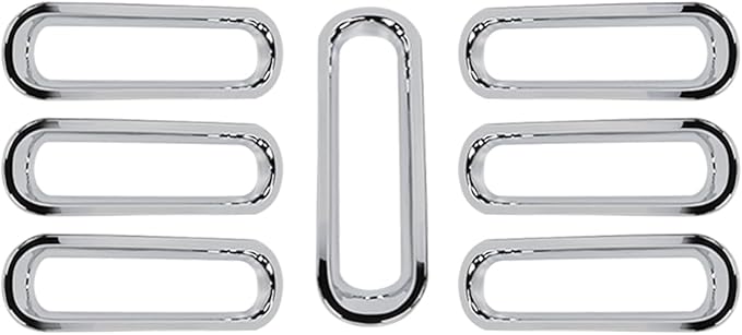 Hoolcar Grill Inserts Front Grille Mesh Cover Guard for Jeep Wrangler JK 2007-2017 Clip-on Grille Exterior Accessories, Chrome
