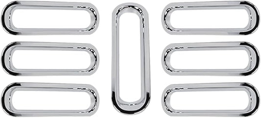 Hoolcar Grill Inserts Front Grille Mesh Cover Guard for Jeep Wrangler JK 2007-2017 Clip-on Grille Exterior Accessories, Chrome