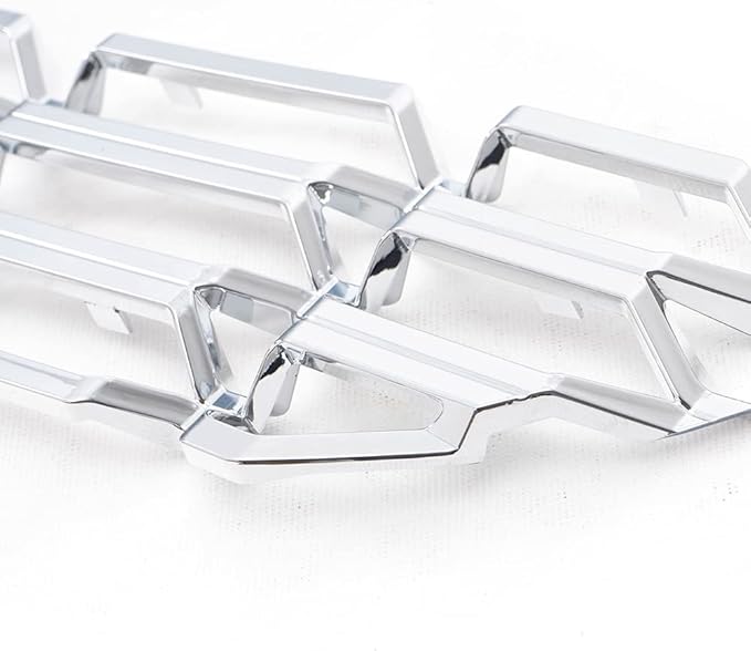 PIT66 2Pcs Grille Inserts Chrome Compatible with Chevy Silverado 1500 2016 2017 2018 Grill Guard Cover Snap On