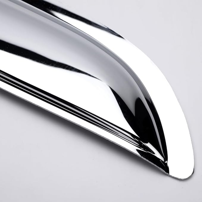 Chrome Side Window Visors Vent Deflector for 14-18 Chevrolet Silverado/GMC Sierra 1500,15-19 Silverado/Sierra 2500/3500 Crew Cab Pickup,4pc Outside Mount Sun Rain Guards Set 94536Y