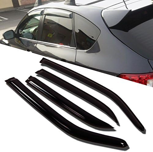 TuningPros WD-218 Tinted Smoke Out-Channel Window Visor Deflector Rain Guard 4-pc Set