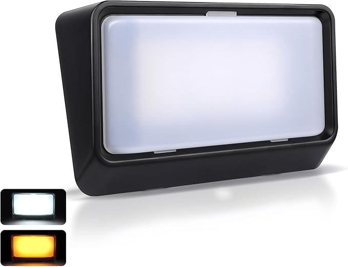 acegoo RV Porch Light LED Dual Color White/Amber Switchable 12V Exterior Utility Replacement Light for Trailer Camper Motorhome 5th Wheels, 480 Lumen & IP66 Waterproof (Black)