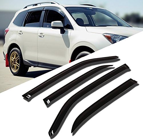 TuningPros WD-774 Tinted Smoke Out-Channel Window Visor Deflector Rain Guard 4-pc Set