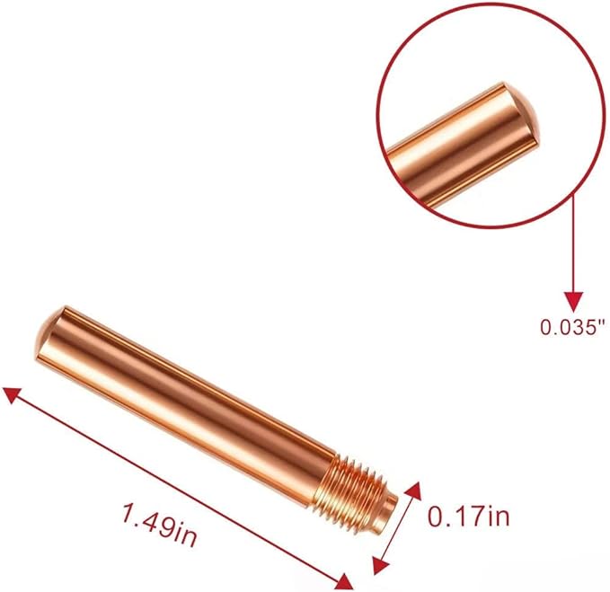 25-PK Mig Welding Contact Tips .035" Replacement Tweco 2 3, 4 and Lincoln Magnum 200, 300, 400 Guns MIG Weld Guns 14-35<25PK>