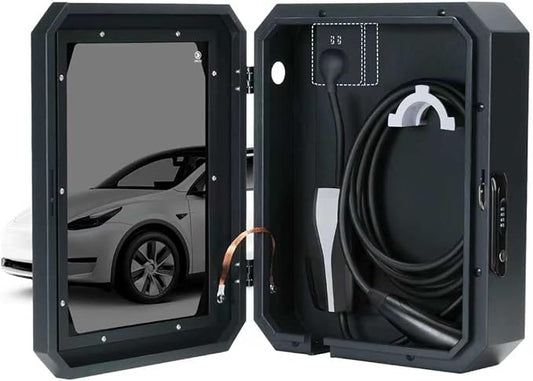 Wall Charger Station Box Compatible with Tesla Mobile Connector Indoor/Outdoor Cable Organizer Waterproof Dustproof
