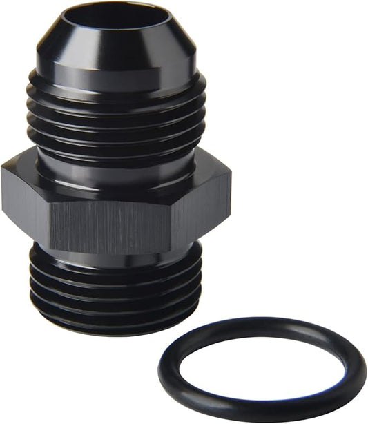 12AN Male Flare to 12AN ORB O-ring Boss Fuel Pump Rail Adapter Fitting Aluminum Black