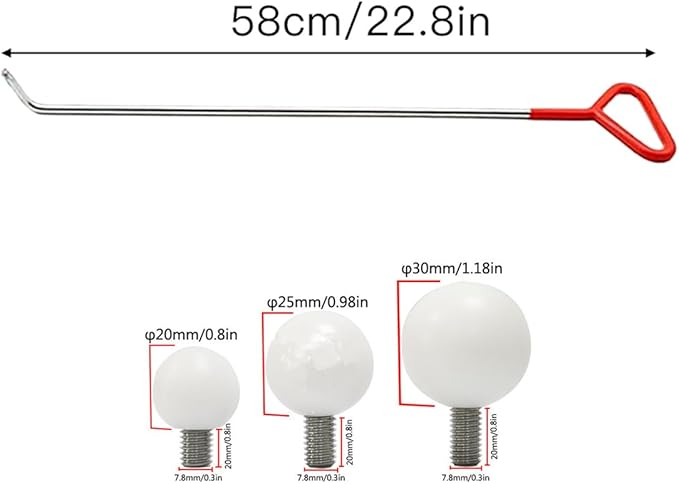 LadyRosian Paintless Dent Repair Kits Dent Repair Rods Stainless Steel Tools with Accessory for Car Auto Body Dents Hail Damage Removal Set