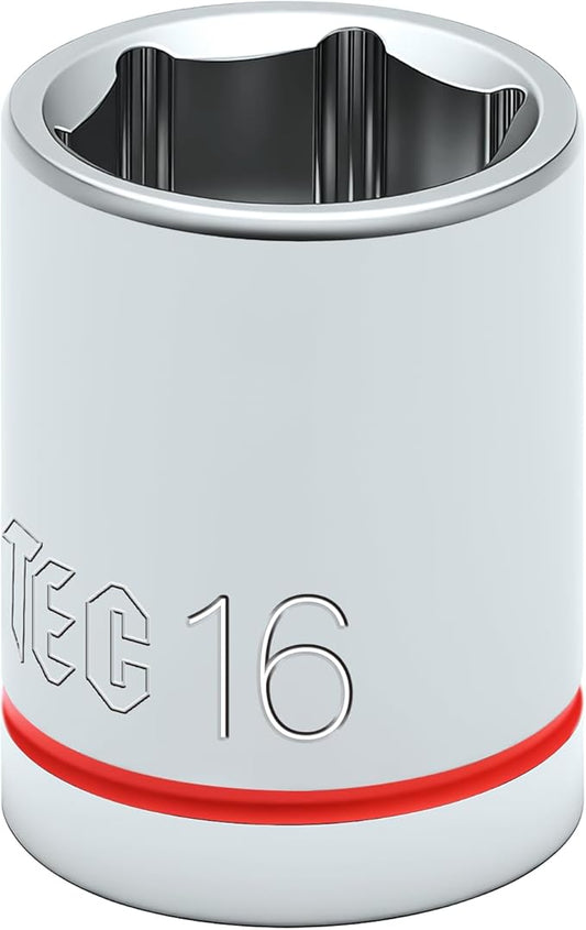 6-Point Shallow Impact Socket, 3/8-Inch Drive 16mm inch Socket, CR-V Drive Socket for Auto Repairing and Household