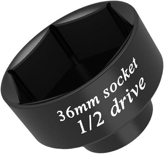1/2 drive 36mm oil filter socket Wrench tool CR-MO 6 Point, for Fuel Filter/oil Filter cap and Impact Removal Axle Nut socket