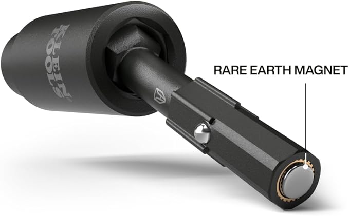 Klein Tools 32984 Impact Socket Set with Swivel Adapter, SAE Socket Set, 25-Degree Swivel Head, 6 Hex Sizes, Nut Driving, 6-Piece