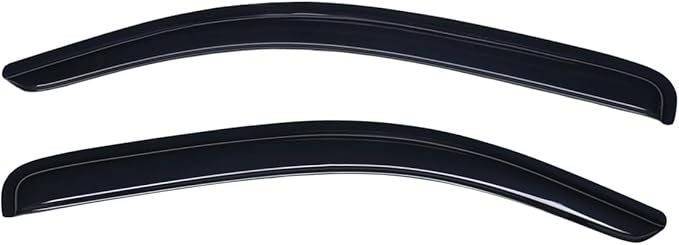 Lightronic Extra Durable Tape-on Window Visor, Fits 2004-2014 Ford F-150 SuperCab; 2009-2014 F-150 Regular/SuperCrew; 2010-2014 F-150 SVT Raptor SuperCab/SuperCrew, UV Protect Rain Guard, Smoke, 2-Pcs