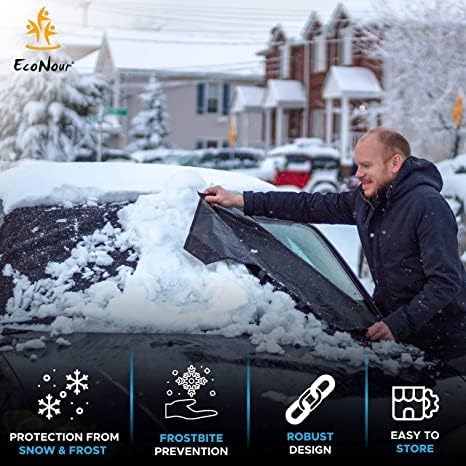 EcoNour Windshield Cover for Ice and Snow | Windshield Snow Cover with Side Mirror Cover & Wiper Protection | Oxford Fabric Winter Cover for Cars, SUVs, Trucks | Medium (69"x42")