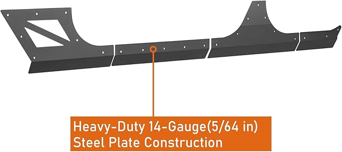 u-Box Wrangler Cladding Skid Plate Door Armor Rocker Guards Slider Compatible with Jeep Wrangler JK Unlimited 2007-2018 4-Door