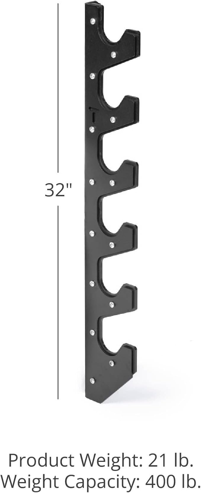 Titan Fitness Horizontal Wall-Mounted Barbell Gun Rack, Holds 6 Olympic-Sized Bars, Steel Bracket Holder with Thick UHMW Protectors, Space Saving Barbell Storage, Weight Bar Holder, 400 LB Capacity