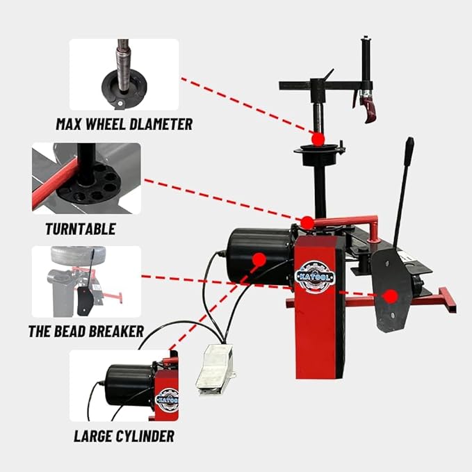 KATOOL Mini Tire Changer Machine Tire Size 21" Max Wheel Diamter 39" Tire Changers Manual Tire Machine