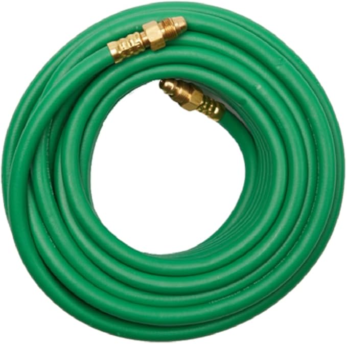 Argon Gas Hose for MIG/TIG Welding Flowmeter 1/4", 5/8"X18 Male, NPT Fittings, Inert Hose (100 Feet) AH-100-G