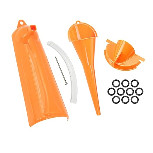 HDBUBALUS Crankcase Fill Funnel Primary Case Oil Fill Oil Filter Funnel Set and Primary Drain Plugs Compatible with Harley Orange