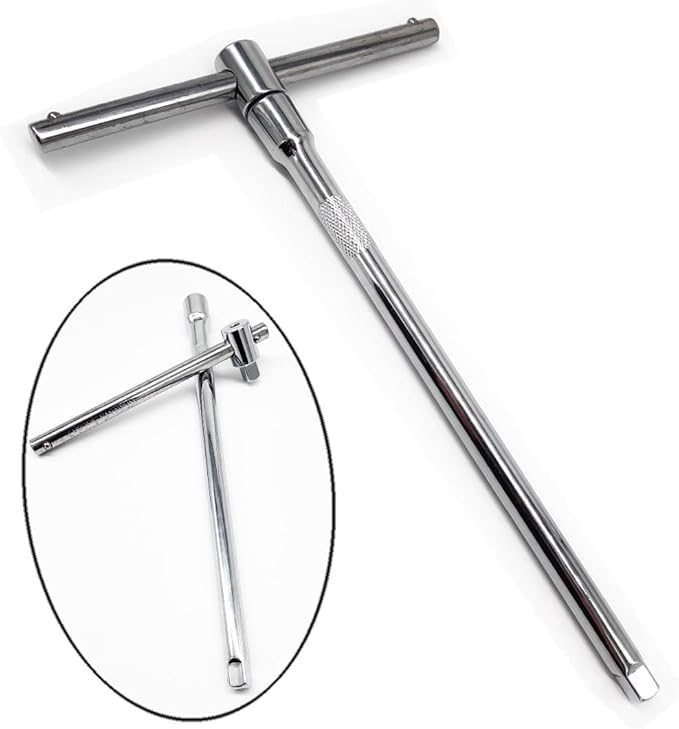 QISF 14MM & 16MM Swivel Extension Spark Plug Socket Thin Wall Magnetic 12-Point Removal Tool + 3/8-Inch Drive Sliding T bar Torque Spanner Extension Kit 10inch/25cm to Most Confined Areas