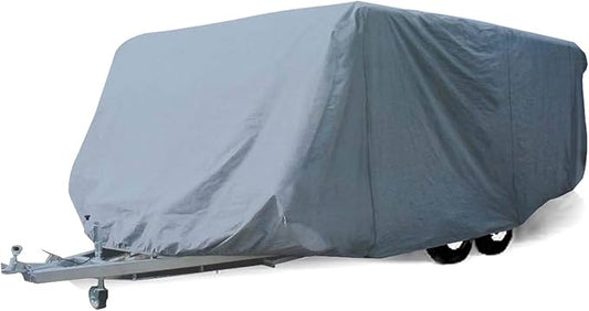 SavvyCraft Economic Guard Travel Trailer Camper Cover, Breathable RV Trailer Cover Fits 17 feet to 18 feet