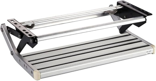 GEARFLAG Manual RV Step – Folding Aluminum Entry Step with Anti-Slip Surface, 440 lbs Capacity – for Camper, Trailer, Motorhome