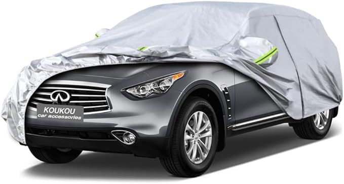 Koukou SUV Car Cover Custom Fit Infiniti FX35 FX37 FX45 FX50 from 2003 to 2025, Waterproof All Weather for Automobiles, Sun Rain Dust Snow Protection. (from US Warehouse, Arrive Within 3-7 Days)