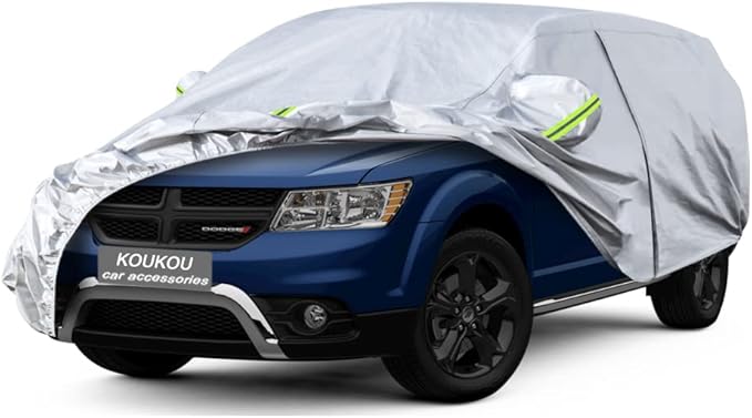 KouKou 6 Layers Car Cover Custom Fit Dodge Journey from 2008 to 2011, Waterproof All Weather for Automobiles, Sun Rain Dust Snow Protection. (Ships from US Warehouse, Arrive Within 3-7 Days)