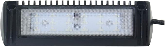 Raycharm 9" RV Exterior LED Scene Lighting Fixture, 40° Down Angle Flood Beam, 6000K Cool-White, 12V/24V DC, High Lumen Output Low Current Draw, Aluminum Housing Black Finish, 1-Pack