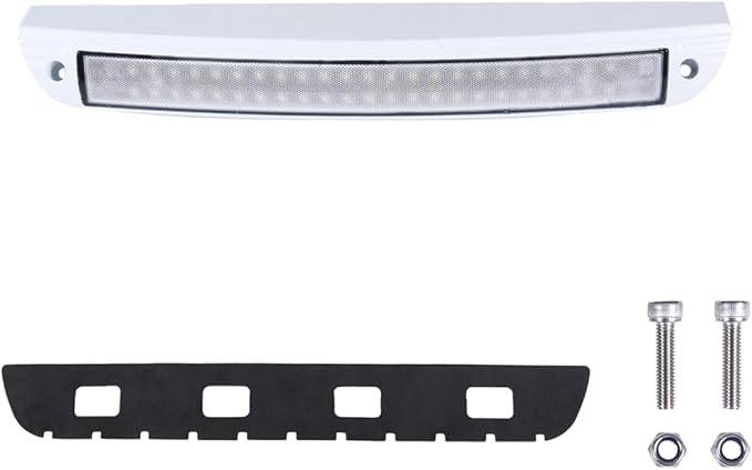 15.4 Inch RV LED Exterior Light Fixture, 6000K Cool White Flood Beam LED Porch Outdoor Utility Light, 12V/24V DC Work Scene Lighting for Truck/Camper/Boat/Trailer, White Finish, 1-Pack