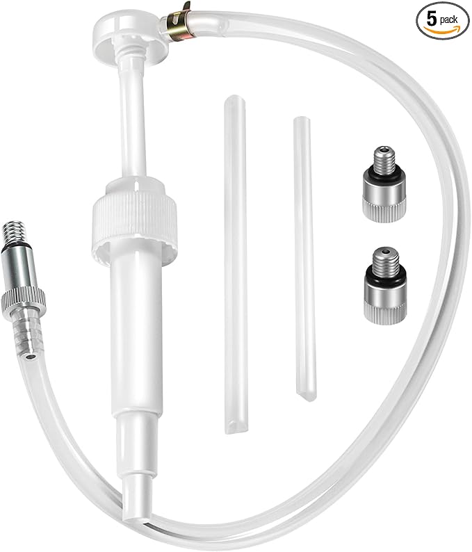 Lower Unit Gear Oil Pump for Standard Quart Bottles - 8cc Pump, 8mm & 10mm Adapters, 3/8" Metal Swivel - Outboard Motors Gear Lube Pump for Mercury, Yamaha, Suzuki, and More