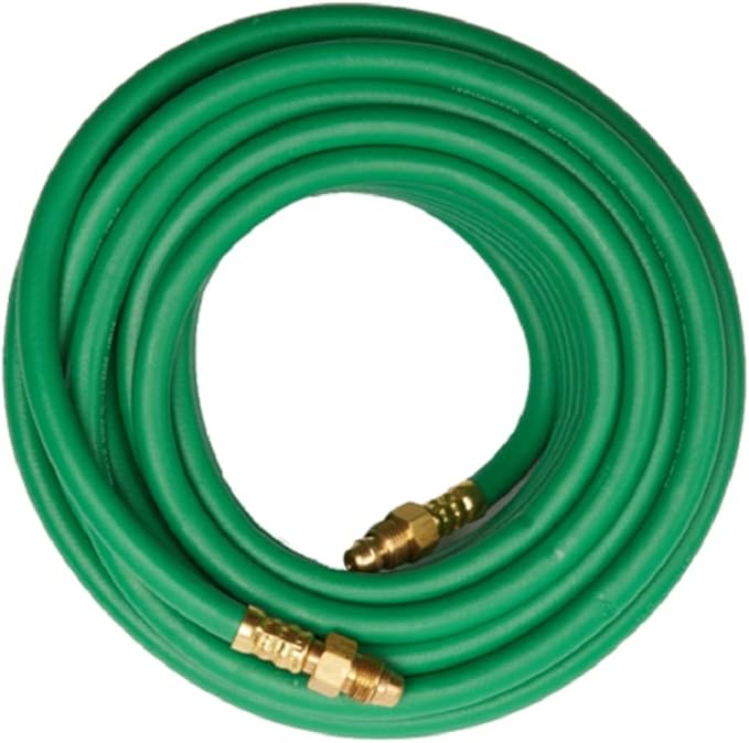 Argon Gas Hose for MIG/TIG Welding Flowmeter 1/4", 5/8"X18 Male, NPT Fittings, Inert Hose (25 Feet) AH-25-G
