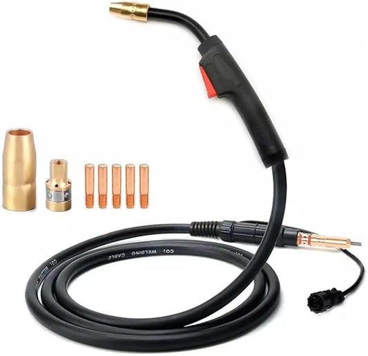 15ft Mig Gun Torch Parts Kit Fit Hobart Handler 190,Handler 210,Multi-Handler 200,Handler 210MVP 245926 500553 H100S4-15 MIG Welding Gun