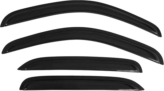 Window Visor Compatible with 2007-2014 Chevy Tahoe GMC Yukon, Slim Style Acrylic Smoke Tinted 4PCS Sun Rain Shade Guard Wind Vent Air Deflector by IKON MOTORSPORTS, 2008 2009 2010 2011 2012 2013