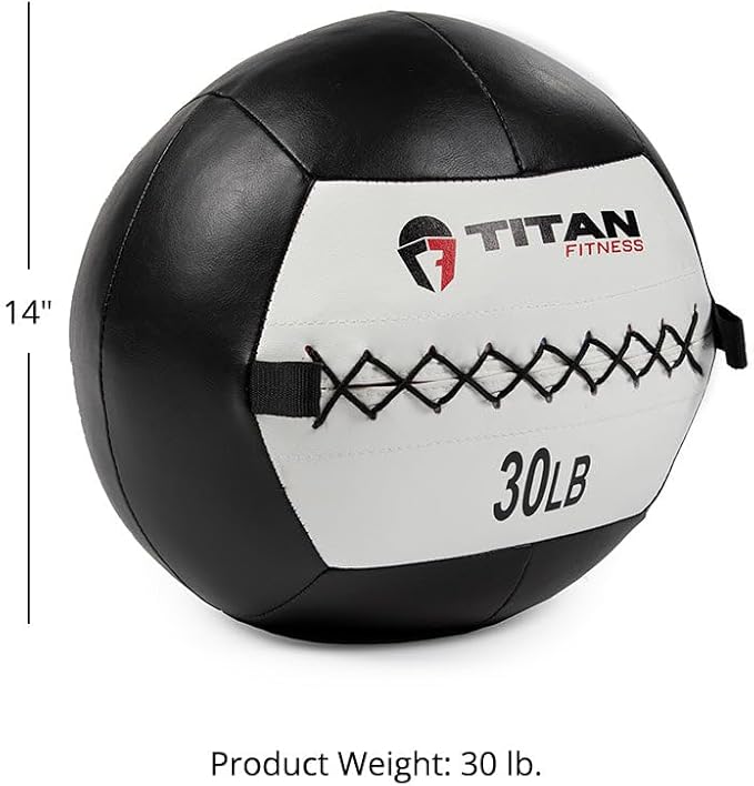Titan Fitness Soft Leather Medicine Wall Ball Durable, Endurance, Cardio, Core Strength