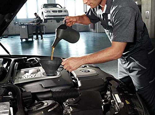 Wekster Oil Funnel with Hose - Wide Mouth Gas Funnel with Handle - Large Funnels for Automotive use - Long Flexible Spout Extension, Removable Mesh Filter for Water, Fuel, Transmission, Oil Change