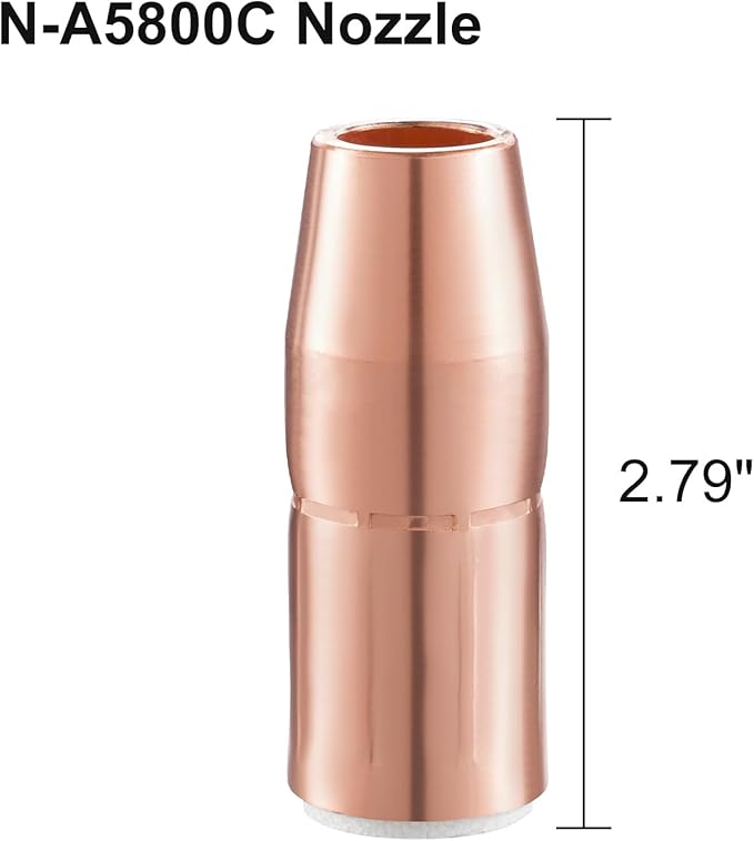 MIG Welding Nozzle N-A5800C for Miller AccuLock S Large 5/8" Orifice Flush Tip Use With D-MA250 Diffuser (2-PK)